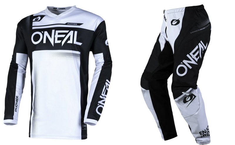 Load image into Gallery viewer, O&#39;Neal Element Racewear V.25 Black/White Pants &amp; Jersey Gearset
