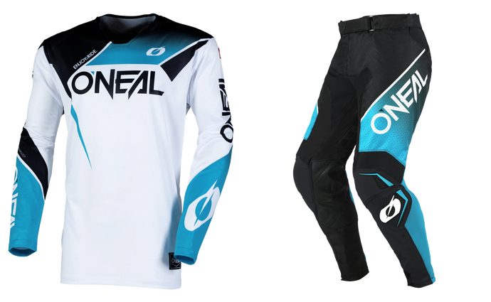 O'Neal Hardwear Air V.25 Slam Black/Teal Pants & Jersey Gearset