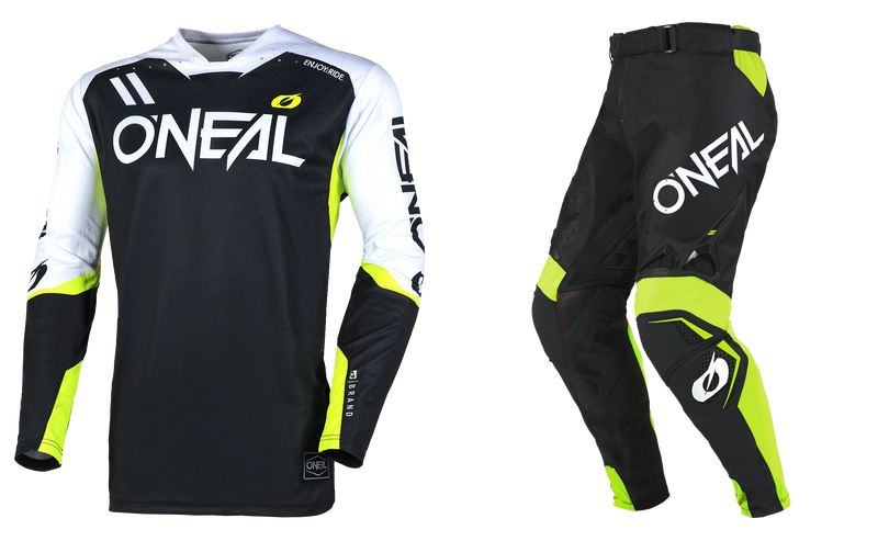 Load image into Gallery viewer, O&#39;Neal Hardwear Flow Black/White Pants &amp; Jersey Gearset
