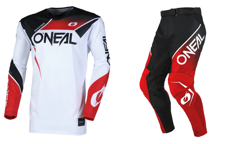 Load image into Gallery viewer, O&#39;Neal Hardwear Air V.25 Slam Black/Red Pants &amp; Jersey Gearset
