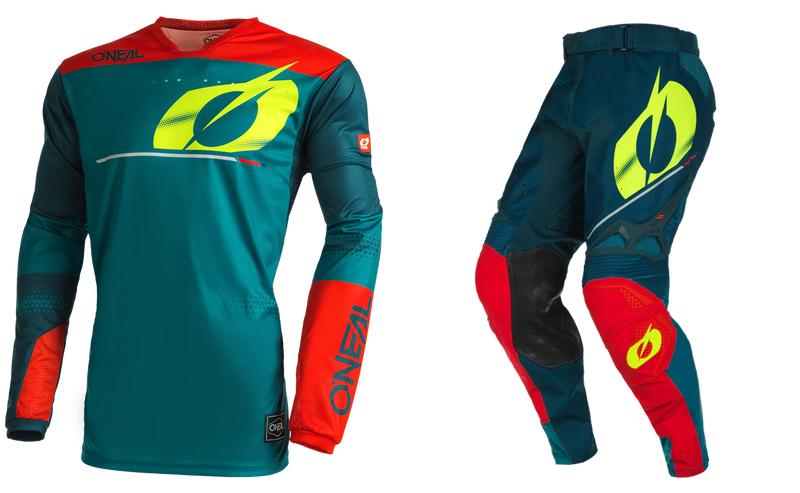 Load image into Gallery viewer, O&#39;Neal Hardwear Haze Blue/Red Pants &amp; Jersey Gearset
