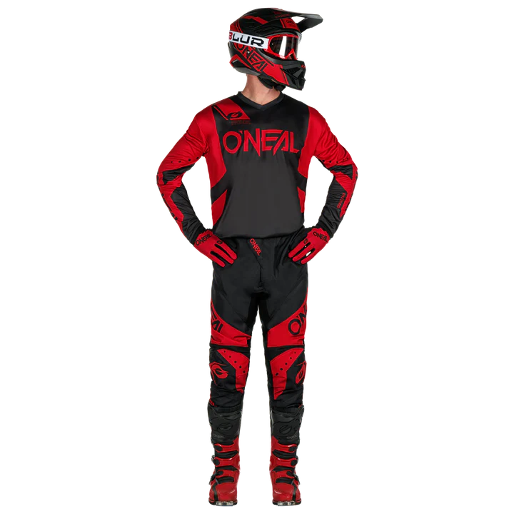 Load image into Gallery viewer, O&#39;Neal Element Racewear V.24 Black/Red Pants &amp; Jersey Gearset
