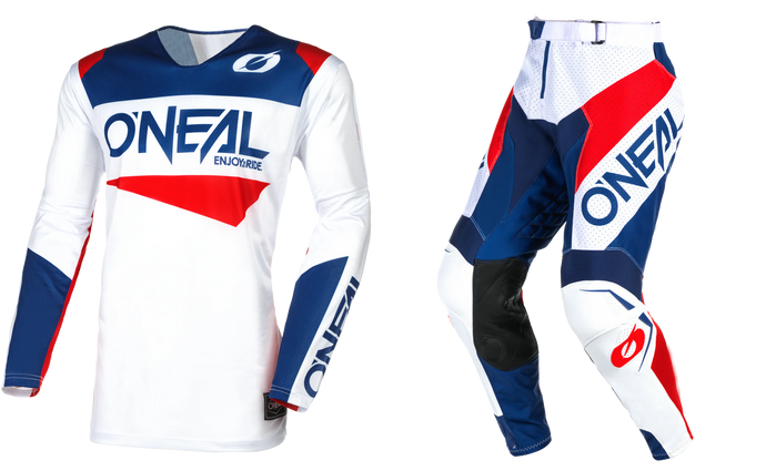 O'Neal Hardwear Air V.24 Slam White/Blue/Red Pants & Jersey Gearset